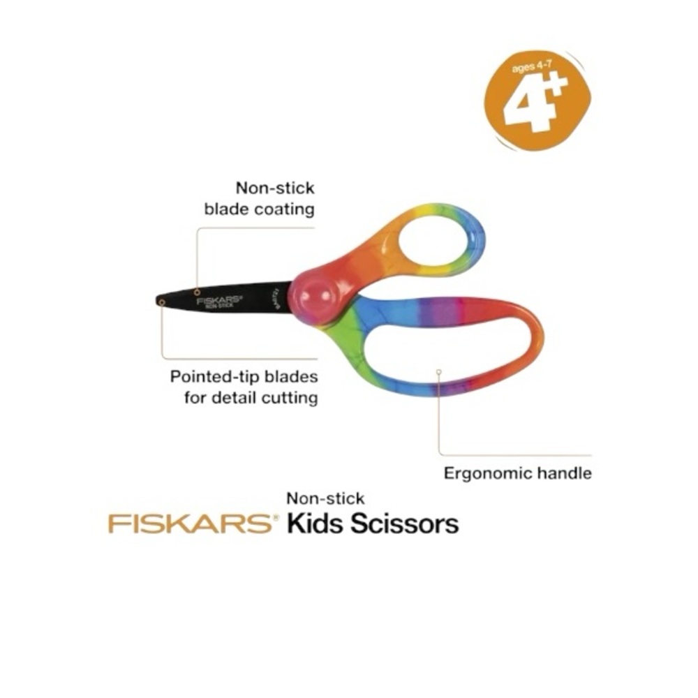 Fiskars Colorful Rainbow Kids Scissors - Picture 2 of 9